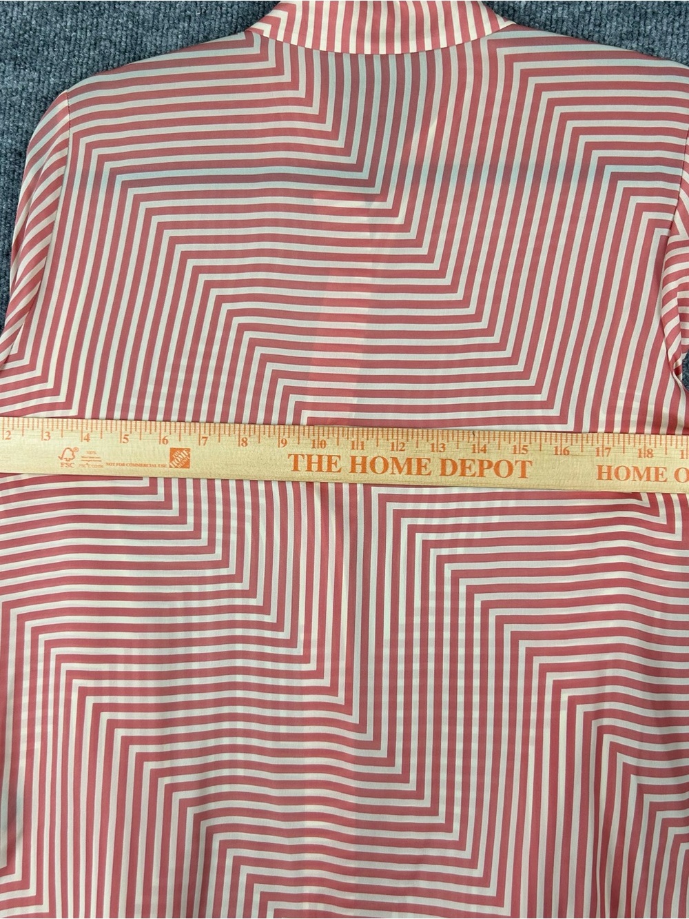 Josephine Chaus Coral Striped Silk Button-Down Shirt - Picture 10 of 11